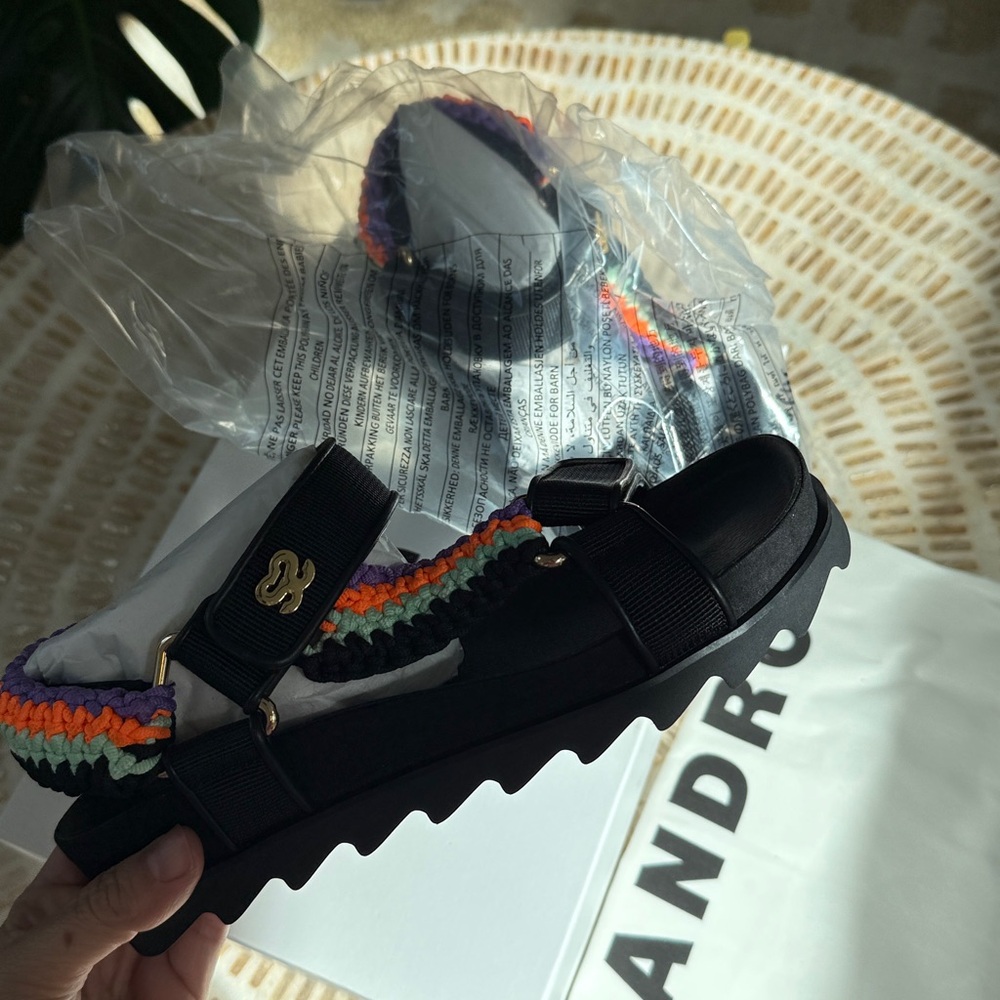 $345 Sandro Colorful Braided Strap Sandals 36 - Picture 4 of 4